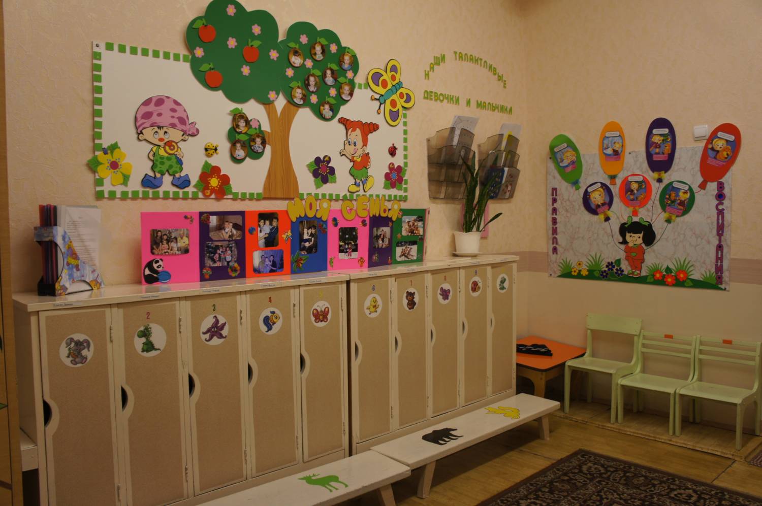 оформление стен в умывальной комнате в детском саду